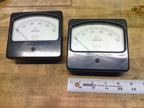 Triplett 420 0-500 DC Amperes Panel Meter, Lot of 2