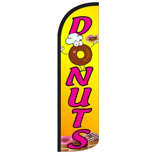 Donuts Extra Wide Windless Swooper Flag Jumbo Sign Banner Made in USA