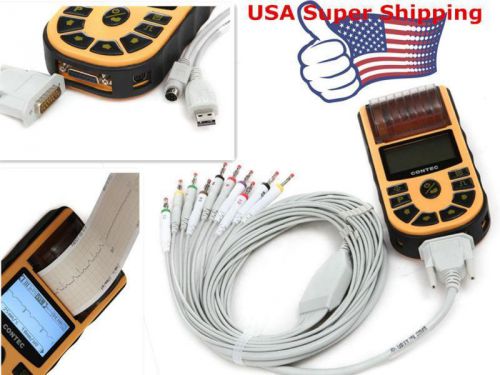 Digital 1-channel Handheld ECG/EKG Machine USB Cable+Software Printer Contec A+
