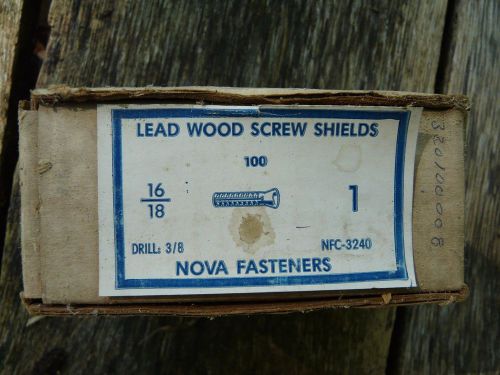 16/18 x 1&#034; Lead wood screw shields anchors 3/8&#034; drill size 50 PACK