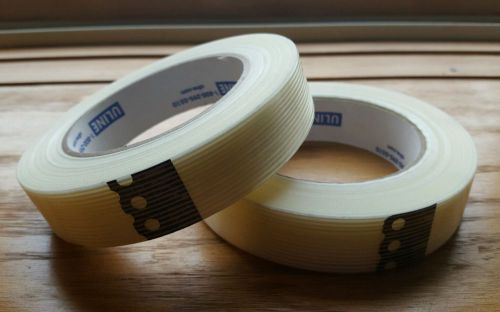 2 Rolls STRAPPING TAPE - 1&#034; x 60 yds - 100 lb tensile, shipping / packing tape
