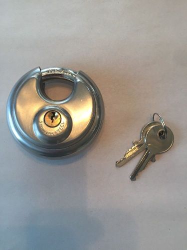 Heavy Duty Stainless Steel Round Disc Lock 2 keys
