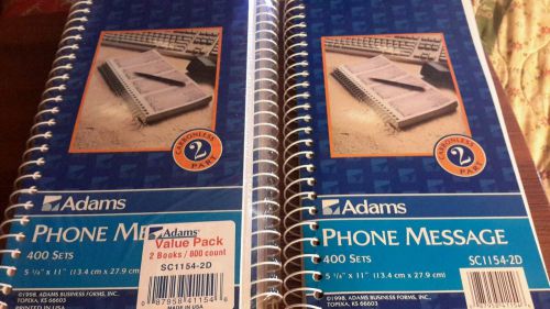 ADAMS Phone Message Book 400 Sets ~ 3 books = 1200 ct. 2 cabonless ~ WQQW