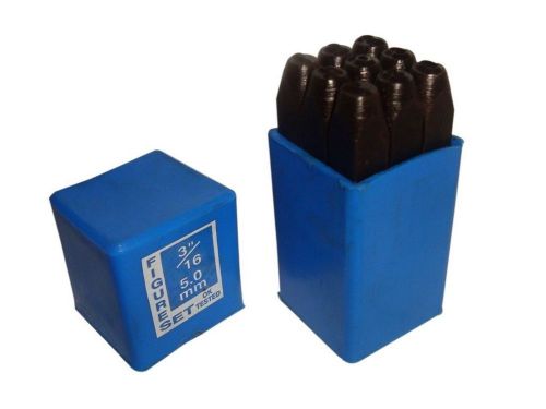 9 piece steel hand marking punches number stamps 3 /16 inch 5mm for sale