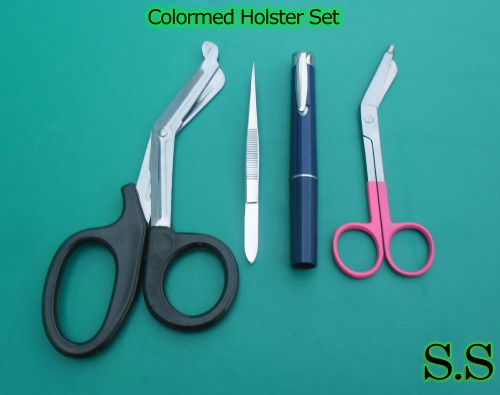 Colormed HolsterSet Black EMT DiagnosticBlue Pen+MagentaLister Bandage Scissors