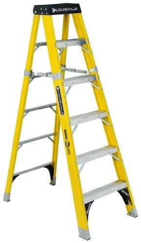 Louisville Ladder FS1112HD Fiberglass Step Ladder, 12 Feet, 375 Pound Duty Ra...