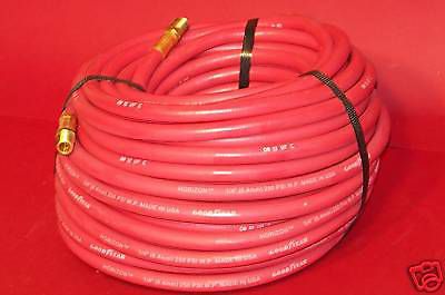 100 FT 1/4&#034; ID CONTINENTAL RED RUBBER AIR HOSE 1/4&#034; NPT