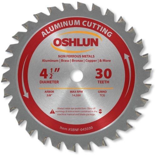 Oshlun SBNF-045030 4-1/2-Inch 30 Tooth TCG Saw Blade with 3/8-Inch Arbor for