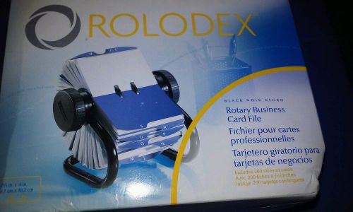 Rolodex Black Rotary Business Card File with 200 Card Sleeves