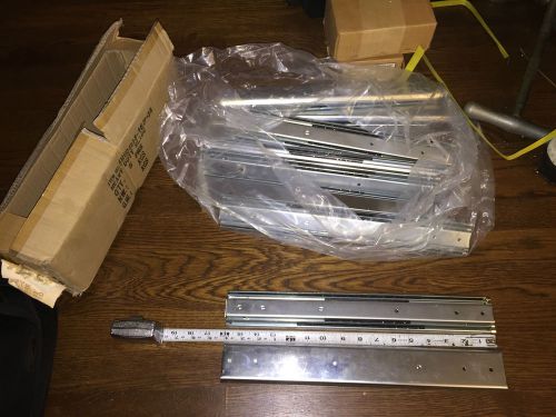 5 PAIRS OF HEAVY DUTY DRAWER SLIDES 16&#034; X 2&#034; EXTENDS 33&#034;  Ball Bearings