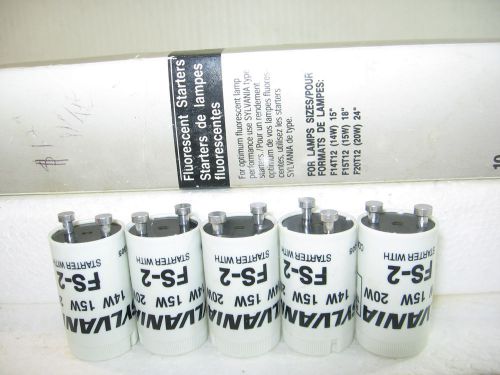 5 sylvania 42812 - fs-2 ballast  fluorescent starters, new for sale