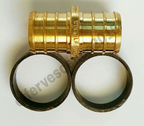 3/4&#034; pex crimp couplings - brass crimp fittings, lead-free (2) crimp rings for sale