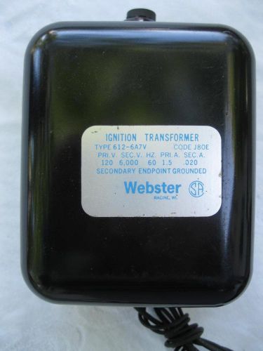 New old stock webster ignition transformer 612-6a7v secondary endpoint grounded for sale