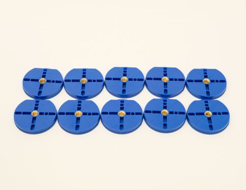 NEW DENTAL PLASTIC DISPOSABLE ROUND  ARTICULATING MOUNTING PLATES BLUE