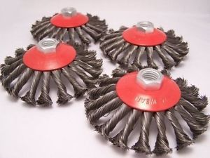 4 x 5&#034; Knot Conical Wire Brush 5/8-11nc angle grinder