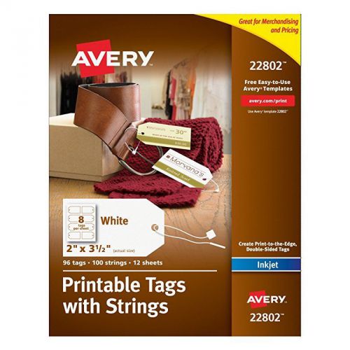 Avery Printable Tags with Strings for Inkjet Printers, 2 x 3.5-Inches, Pack of 9