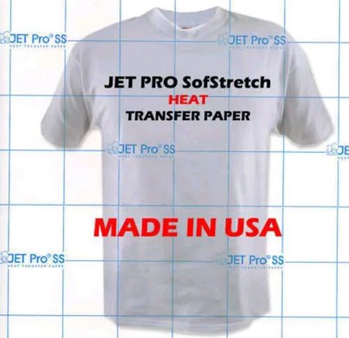 Jet-pro® sofstretch heat transfer paper light 25 pk  t-shirt 8.5&#034; x 11&#034; :) for sale