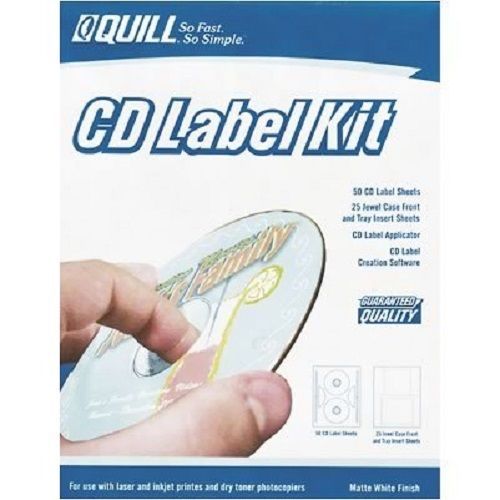 Quill Brand CD Label Starter Kit Label Applicator Software By Sure Thing New