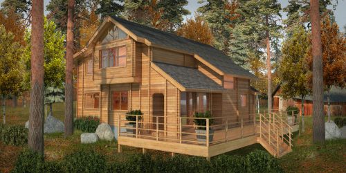 Pan abode western red cedar log home kit for sale