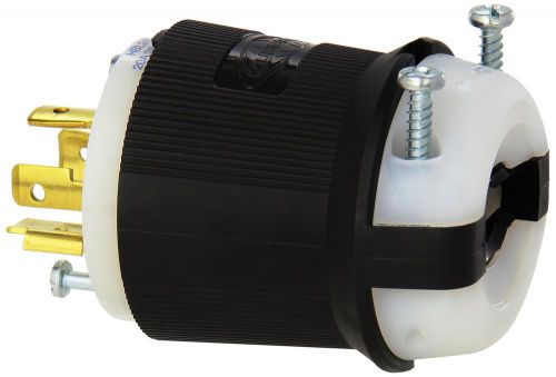 Hubbell hbl2421 locking plug 20 amp 3 phase 250v l15-20p black and white for sale