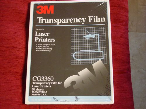 3M Transparency Film for Laser Printers, CG2360, New, Factory Sealed