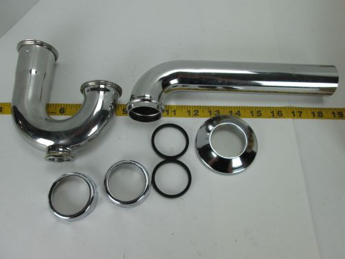 Sanitary-dash p-trap r371 w/cleanout tubular 1-1/2&#034; 17 ga chrome plumbing t for sale