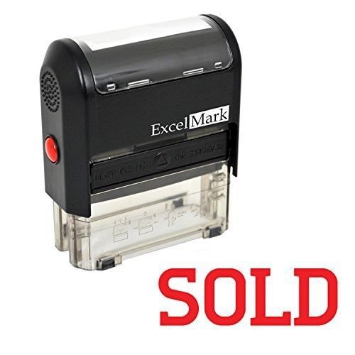 Sold self inking rubber stamp - red ink (excelmark a1539) for sale