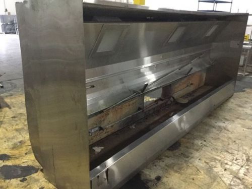 12.5ft Stainless hood with NEW Exhaust/Return Fan and Used Fire Suppression