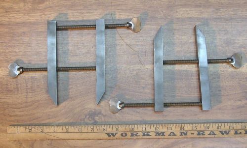 Old Used Tools,2 Vintage Machinist Made Parallel Clamps,7&#034; Legs,5-1/4&#034; Capacity
