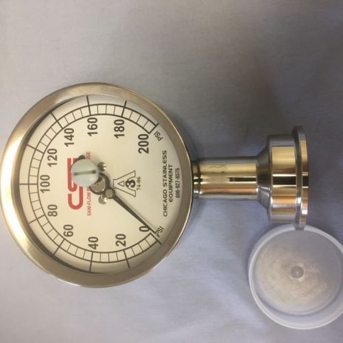 sanitary pressure gauge with 1.5&#034; tri clover fitting