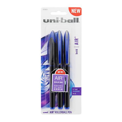 uni-ball AIR™ Rollerball Pens, Medium Point, 0.7mm,Blue Ink, Pack Of 3 free ship