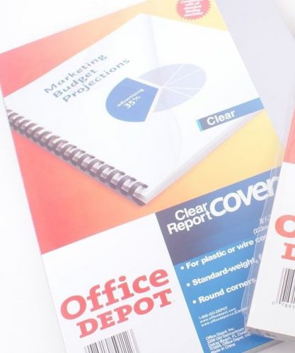 Pack of 100  8 mil binding covers office depot gbc report cover for sale