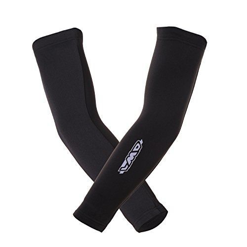 4ucycling Unisex Compression Fit Athletic Thermal Fleece Arm Sleeves - L