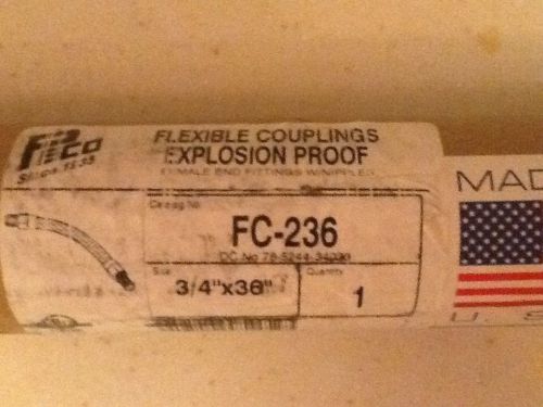 Peco fc-236 flexible 3/4&#034; x 36&#034; explosion proof brass conduit coupling for sale
