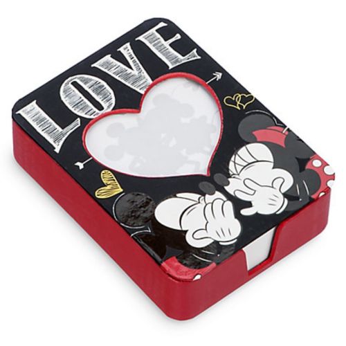 OFC DISNEY STORE New Minnie &amp; MIckey Mouse Note Pad Paper Set W Desk Holder box