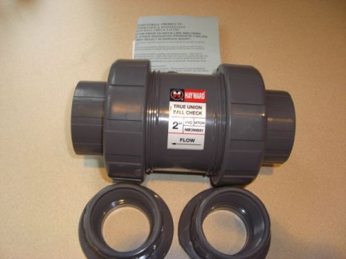 Hayward tc10200st 2&#034; pvc true ck soc/thd viton lb169 true union ball check valve for sale