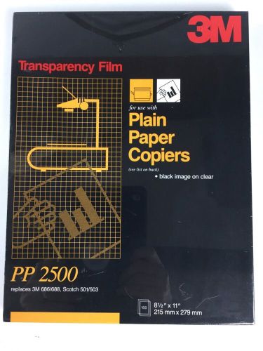 3M PP2500 Transparency Film For Copiers 8 1/2&#034; x 11&#034; 100 SHEETS Sealed Free Ship