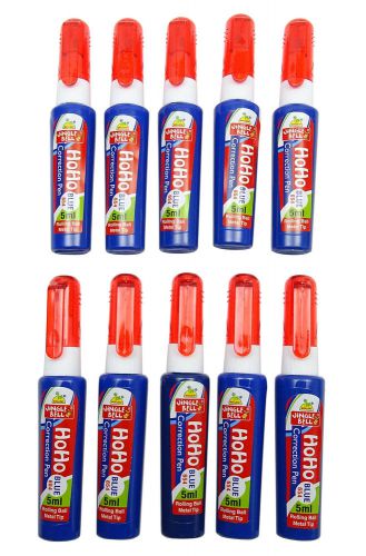 10 x jingle bell smooth flow &amp; quick dry office stationery whitener eraser corre for sale