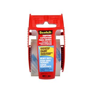 Scotch Heavy Duty Shipping Packaging Tape, 1 Roll with Dispenser, 1.88&#034; x 22.2 &amp;