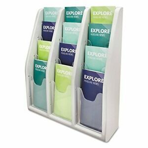 Deflecto 52809 Multi-tiered leaflet holder 12 pockets 15-3/4w x 5d x 19-3/4h ...