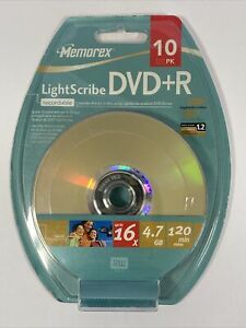 New, Sealed Memorex 120 min. (sp)/4.7 GB DVD+R 16x Light Scribe (10-pack)
