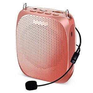 Portable Mini Voice Amplifier with Wired Microphone Headset and Waistband Recha