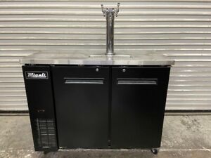 2 Door Kegerator Draft Beer Cooler NSF Black Refrigerator Migali C-DD48-2 #6334