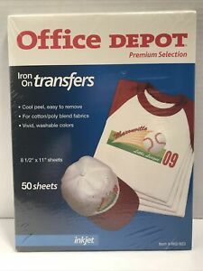 Iron On Transfers 50 Sheets 8.5&#034;x11&#034; Office Depot Premium Selection Inkjet NISP