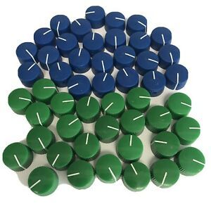 (50) CONTROL PANEL KNOBS FOR RADIO GUITAR AMP EFFECTS PEDALS ETC GREEN BLUE