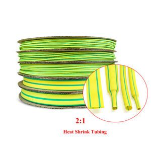 Yellow&amp;Green Heat Shrink Tubing 2:1 Electrical Sleeve Cable Wire Heatshrink Tube