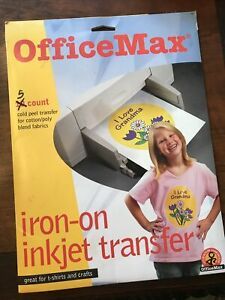 Office Max 5 count Iron on inkjet transfer