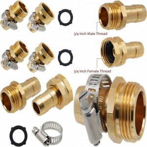 Lifynste Garden Hose Repair Connector with Clamps, Male and Female 2 Sets