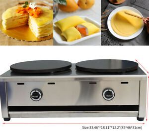 Commercial Double Pancake Maker Crepe Machine Pan Griddle Machine Natural Gas