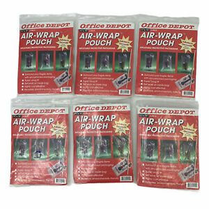 Lot 6- VINTAGE Office Depot Air Wrap Pouches 11x15 Plastic Soft Packing 30 Total